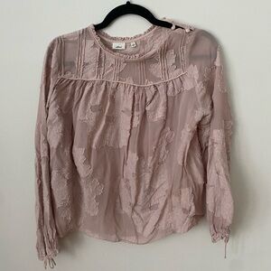 Wilfred Pink Sheer Floral Blouse